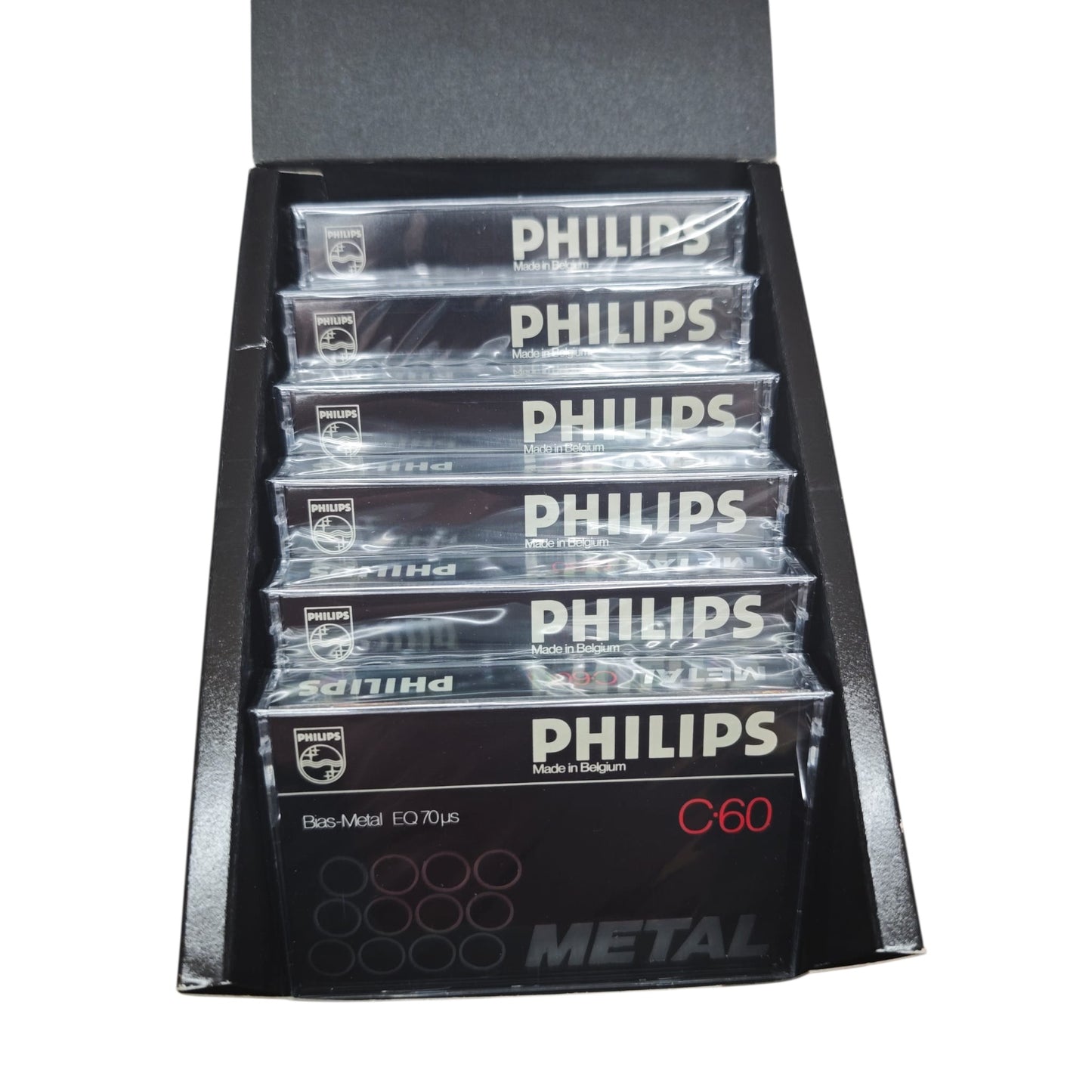 Musik Kassetten Philips Metal C60 Bas Metal EQ 70us 6 Stk OVP