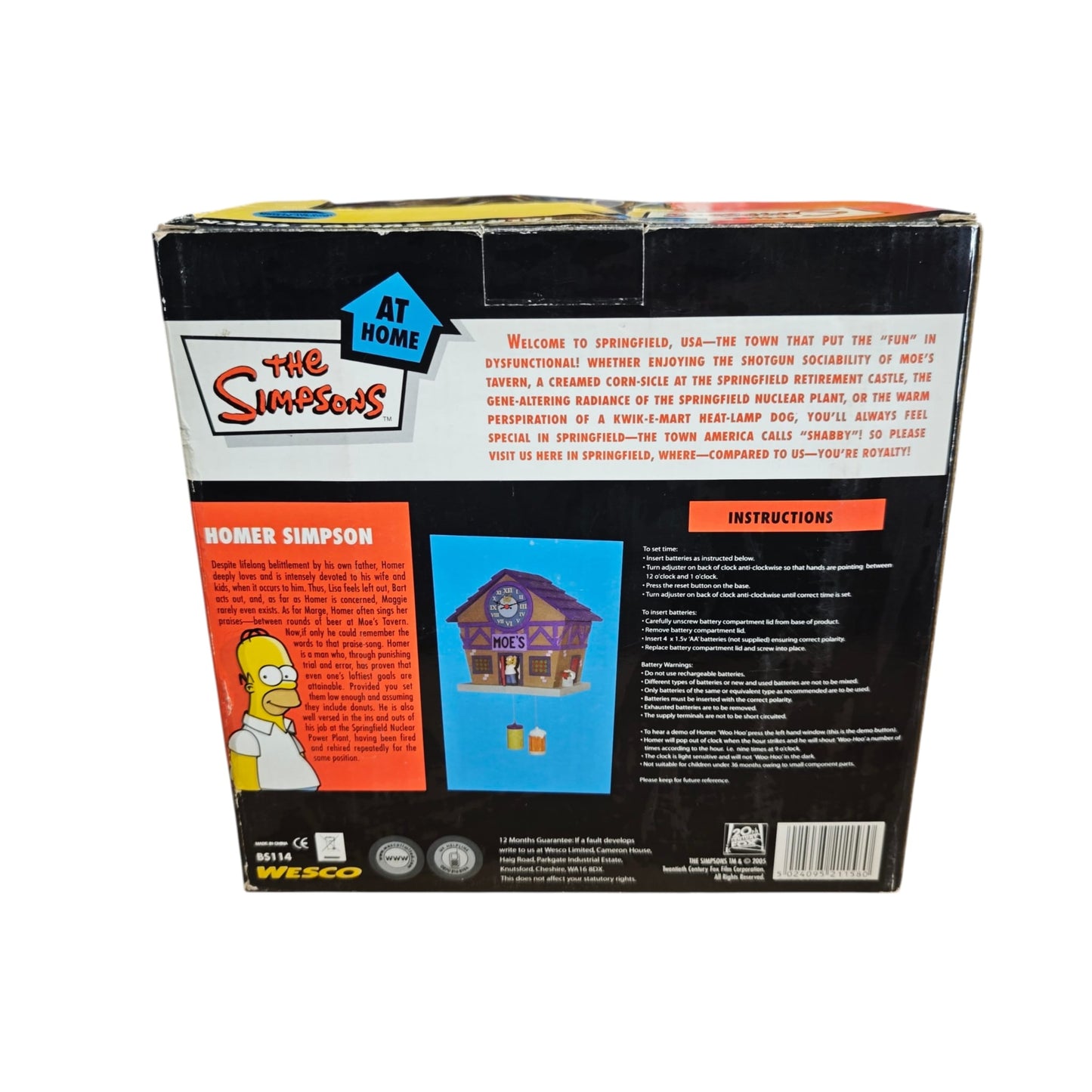 The Simpsons Kuckucksuhr Moe`s Taverne in OVP