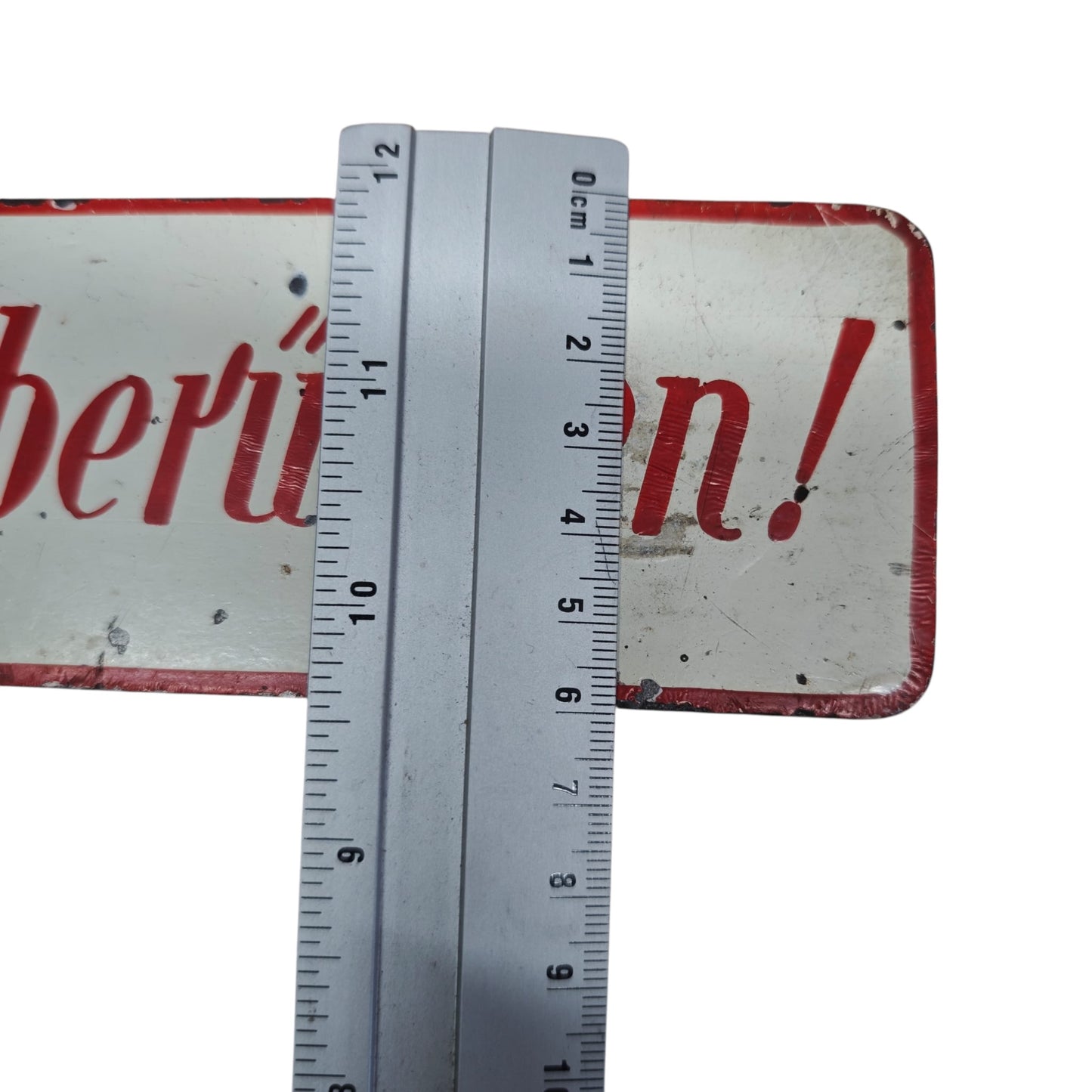 Altes Blechschild Hinweisschild Es wir ersucht