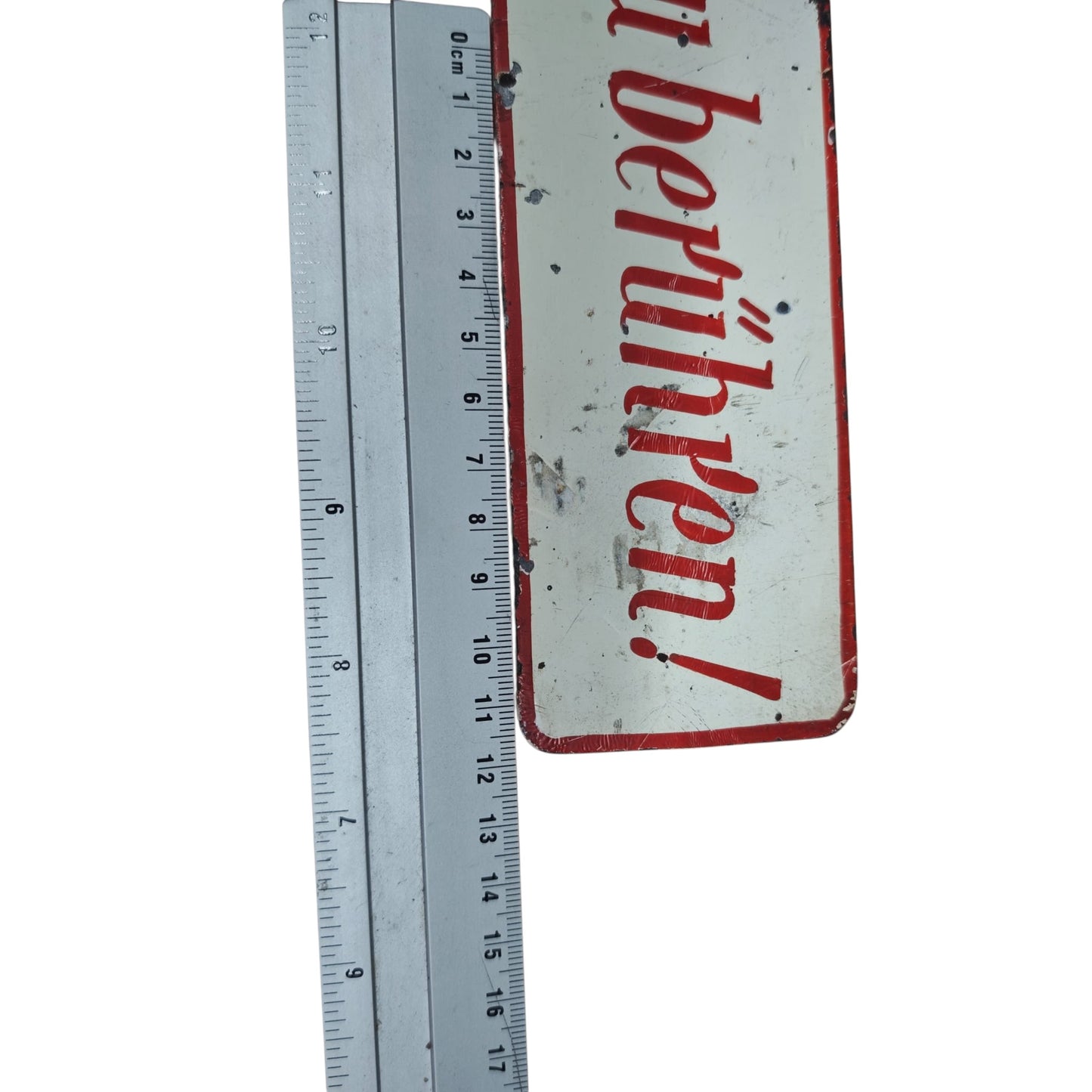 Altes Blechschild Hinweisschild Es wir ersucht