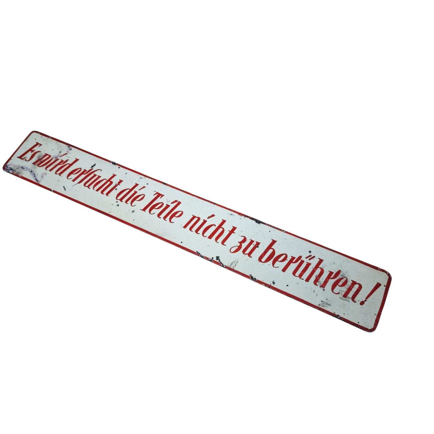 Altes Blechschild Hinweisschild Es wir ersucht