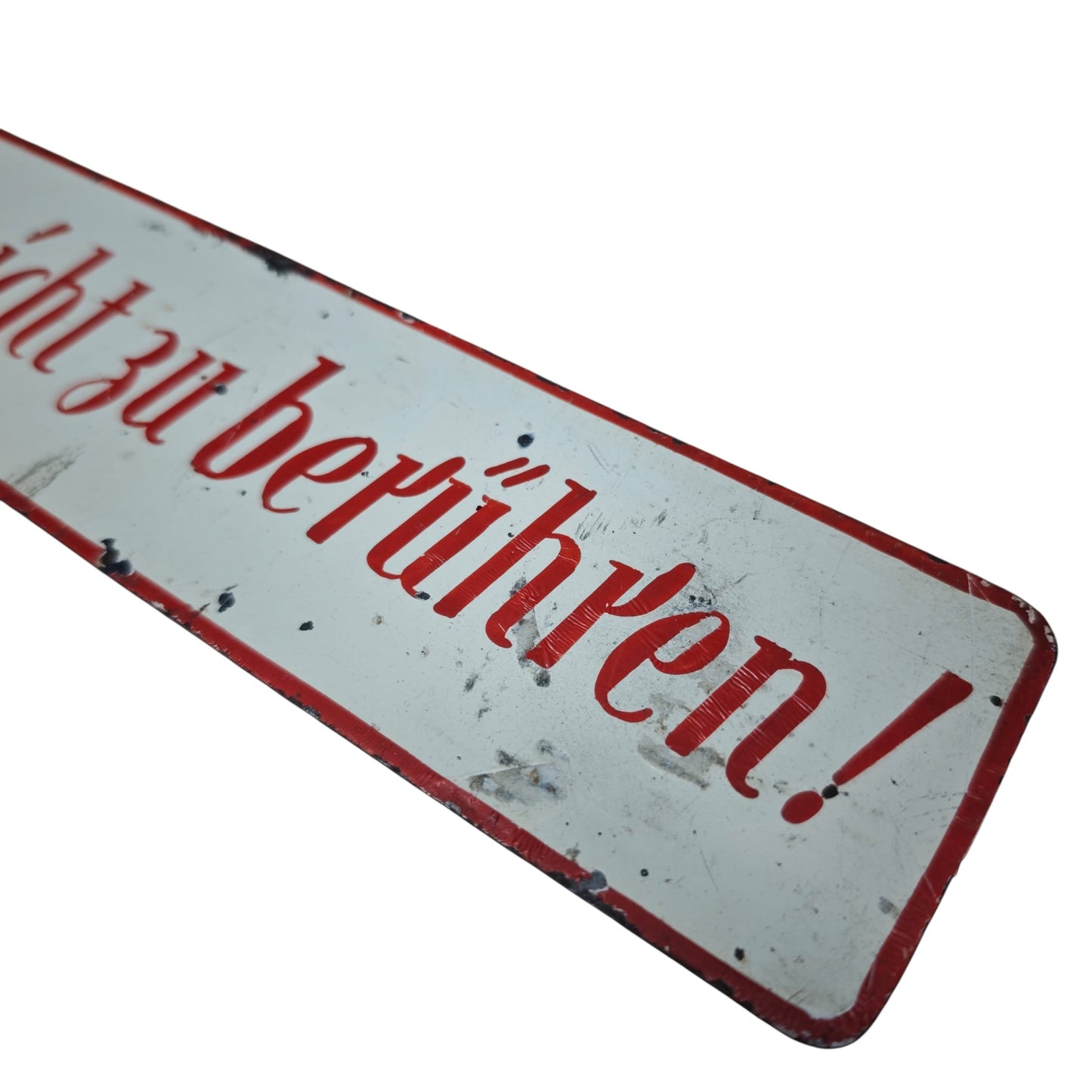 Altes Blechschild Hinweisschild Es wir ersucht