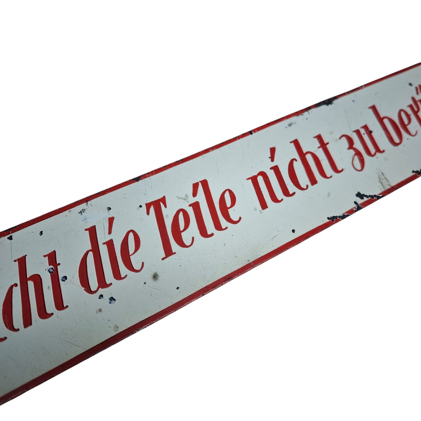 Altes Blechschild Hinweisschild Es wir ersucht