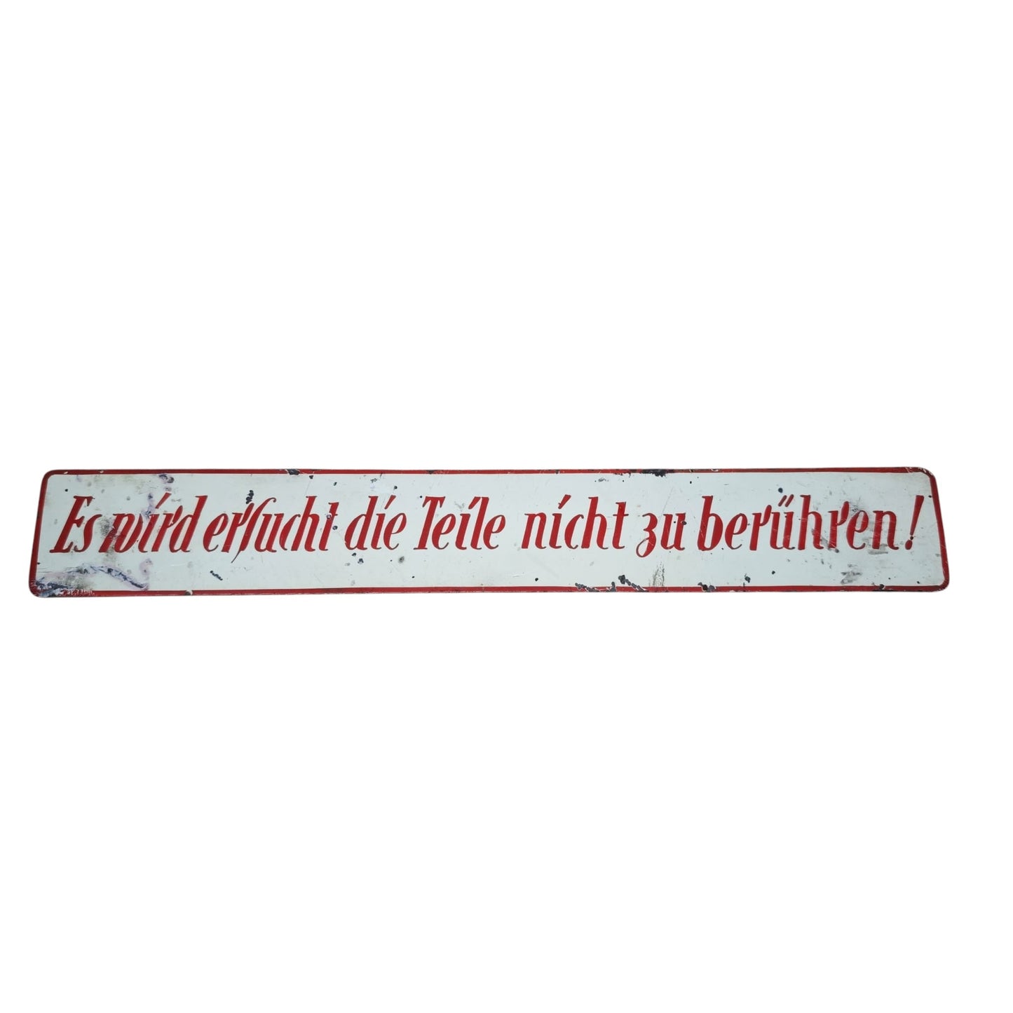 Altes Blechschild Hinweisschild Es wir ersucht