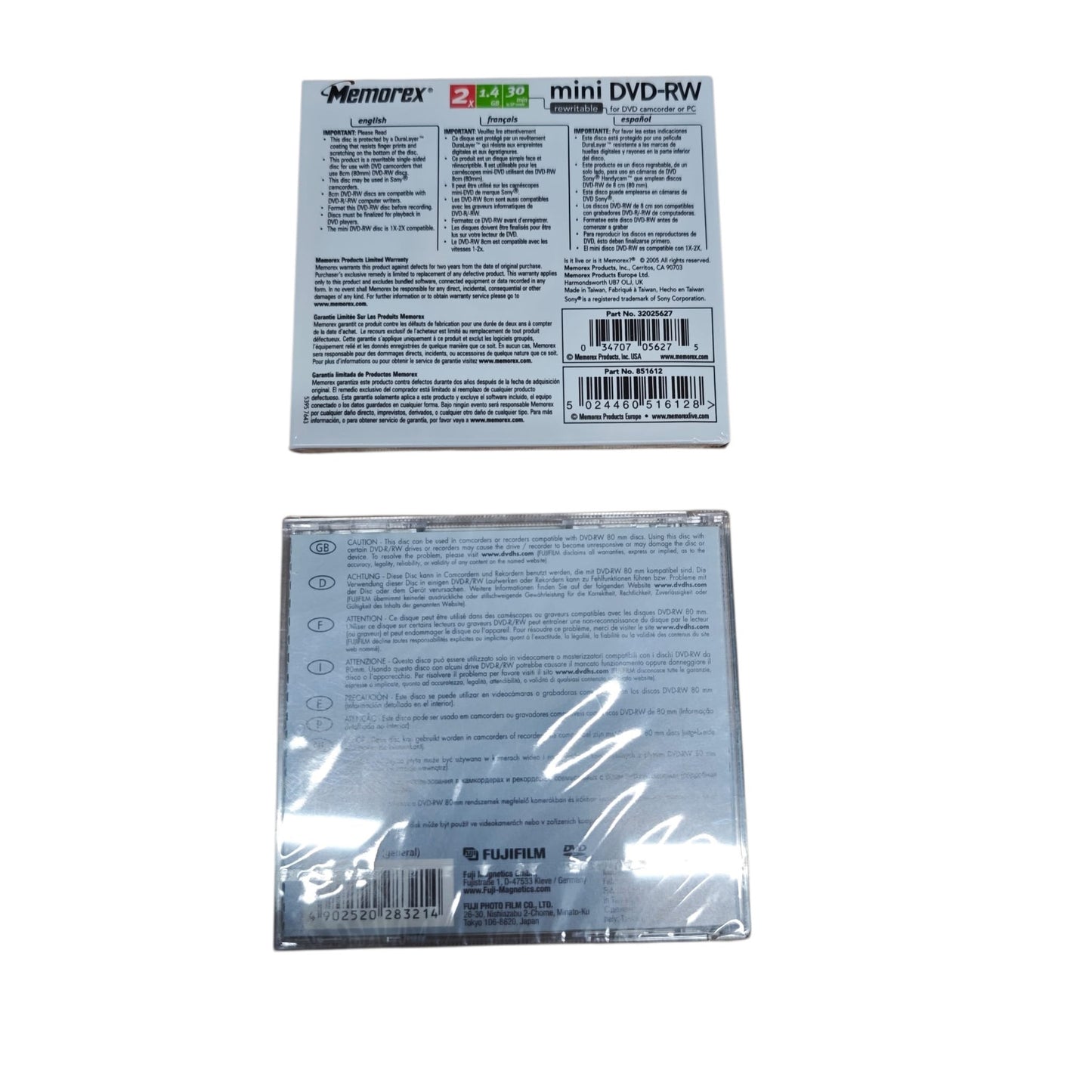 Memorex mini DVD-RW Fujifilm leer Camcorder