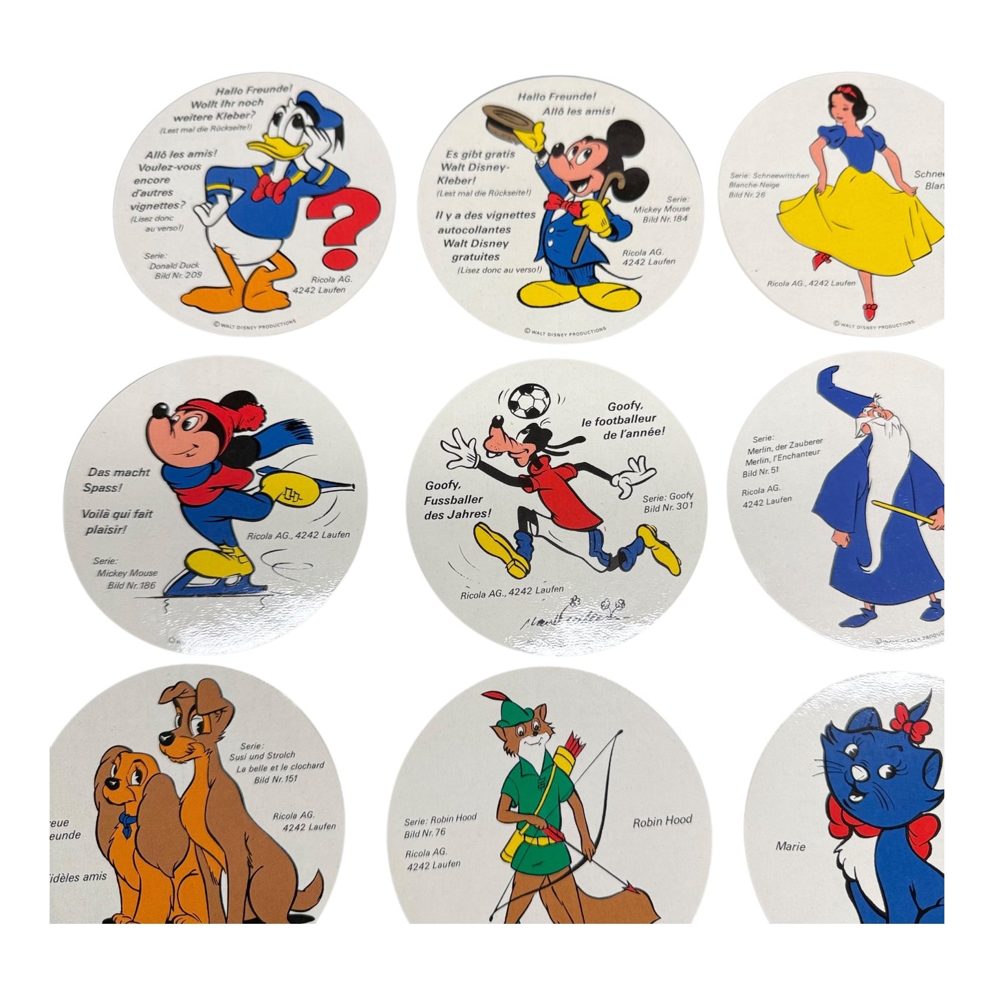 Sticker Walt Disney Donald Duck Goofy Mickey Maus Konvolut