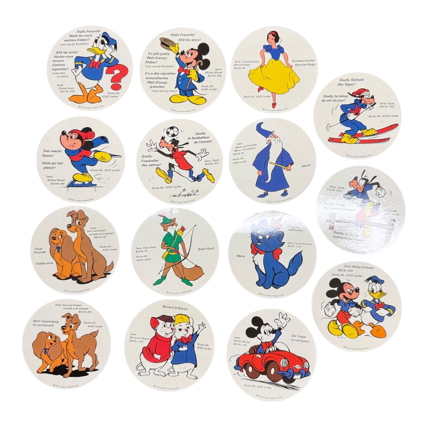 Sticker Walt Disney Donald Duck Goofy Mickey Maus Konvolut