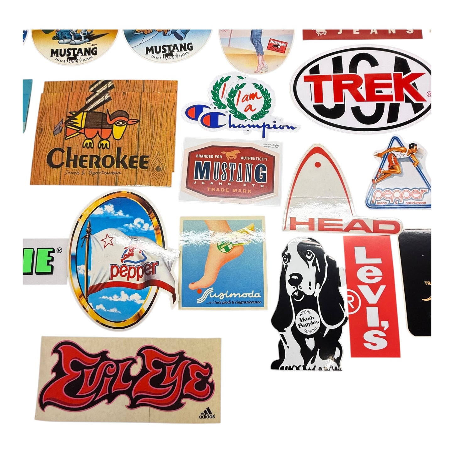 Sticker Mustang Levi’s Lee Lacoste Diesel Konvolut ca 30 Aufkleber