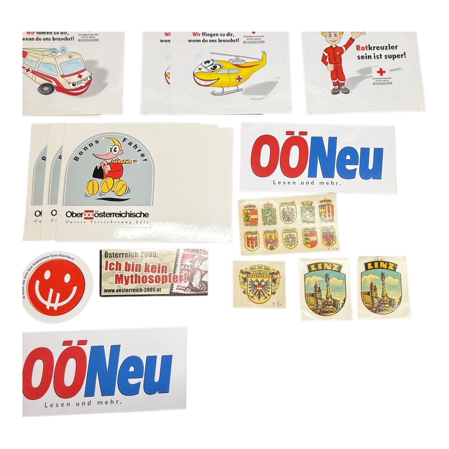 Sticker Österreich Konvolut Aufkleber ab ca 1980 ORF Radio ca 50 Stück