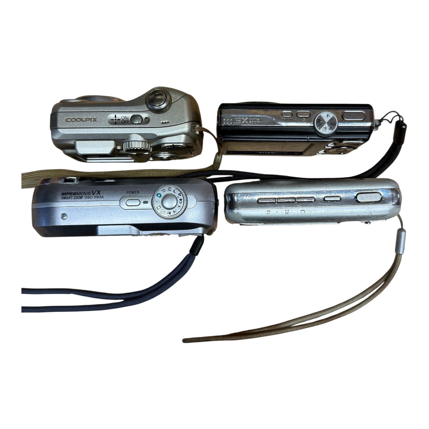 Digitalkameras Konvolut 4 Stück Sony Kodak Defekt mit Speicherkarten und 2 Akkus