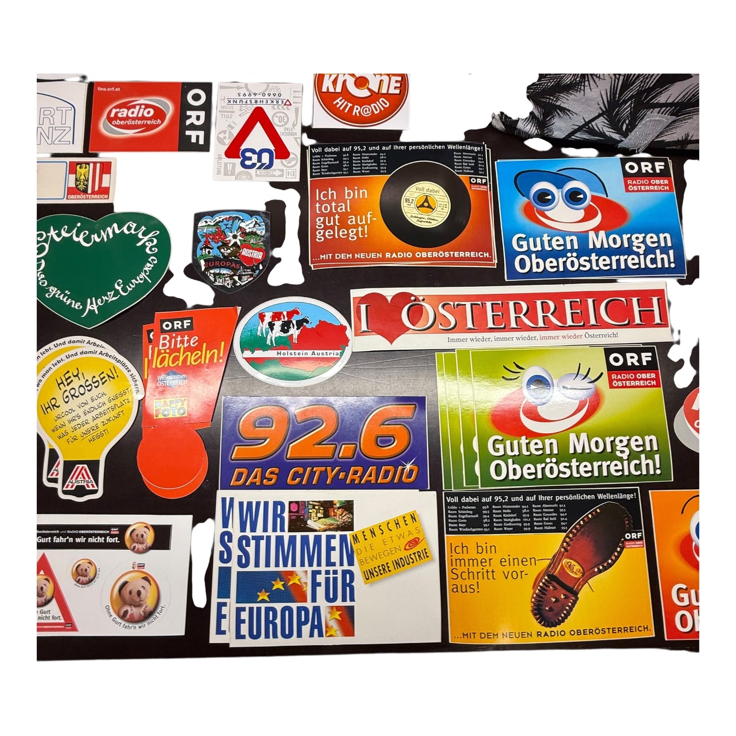 Sticker Österreich Konvolut Aufkleber ab ca 1980 ORF Radio ca 50 Stück